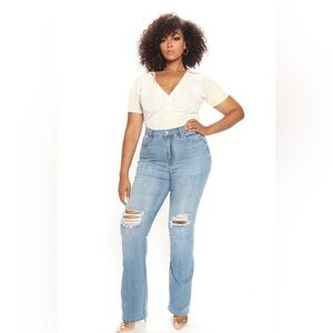 Mid rise bootcut jeans